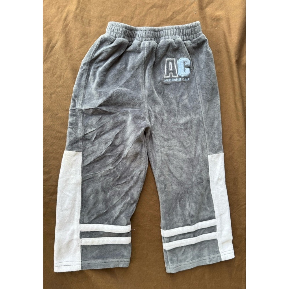 Vintage Sesame Street Toddler Boys Size 3T Gray Velour Pants Embroidered Y2K